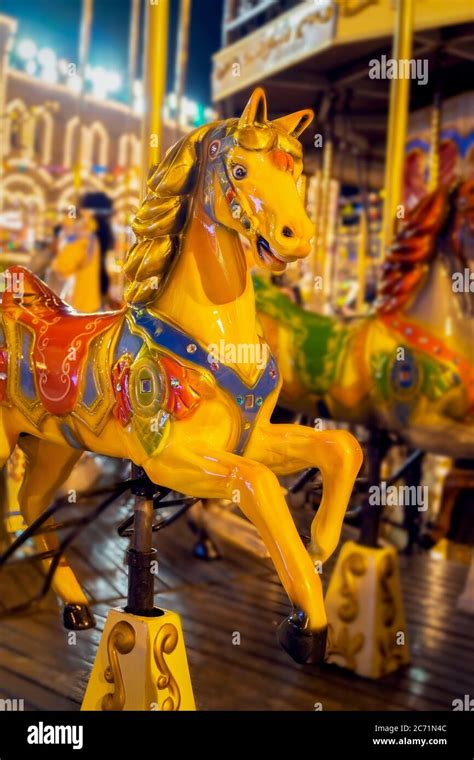Bright Horses Colorful Carousel Holiday Christmas Market Selective