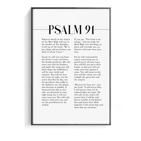 Psalm 91 Scripture Wall Art He Who Dwells In The Shelter Bible Verse Canvas Painting Poster