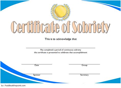 Certificate Of Sobriety Template Free 10 Latest Designs Fresh