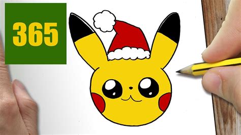 Comment Dessiner Pikachu NoËl Kawaii Étape Par Étape Dessins Kawaii