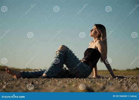 Tramp Girl Sitting Stock Photo Image Of Nature Alone 231346502
