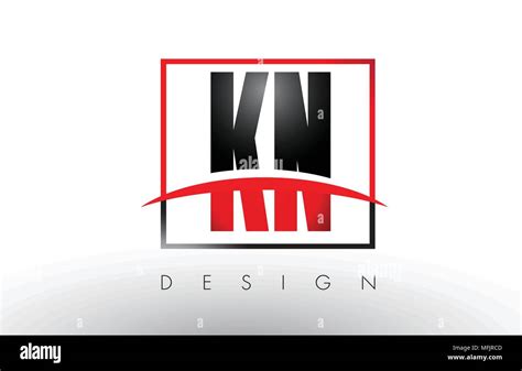 Kn K N Logo Letters With Red And Black Colors And Swoosh Creative