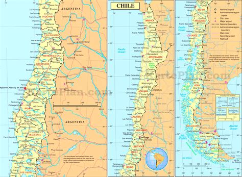 Detailreiche karte von ganz chile. Große detaillierte karte von Chile