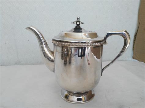 Antique Sheffield Silver Teapot By Viners Alpha Plate England 1950s