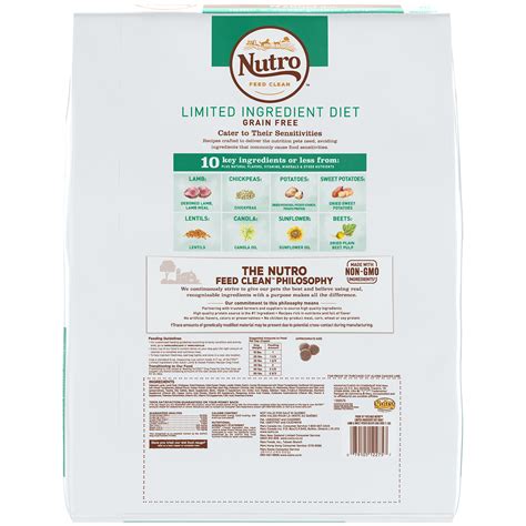 Ingredients matter the most since a dog's metabolism differs significantly from one of the humans. Nutro Limited Ingredient Diet Adult Lamb Sweet Potato ...