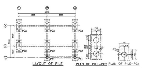 Pile Layout Plan Autocad Drawing Dwg File Cadbull