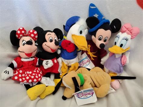 disney bean bag plush set minnie mickey donald duck wizard mickey daisy pluto 10 00 picclick