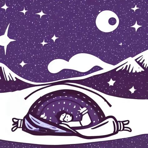 Hand Drawn Illustration Icon Of Stargazing Draw A Night Sky Wi