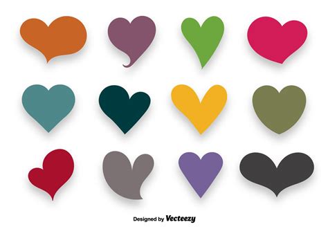 Colorful Hearts Vector Set Download Free Vector Art Stock Graphics