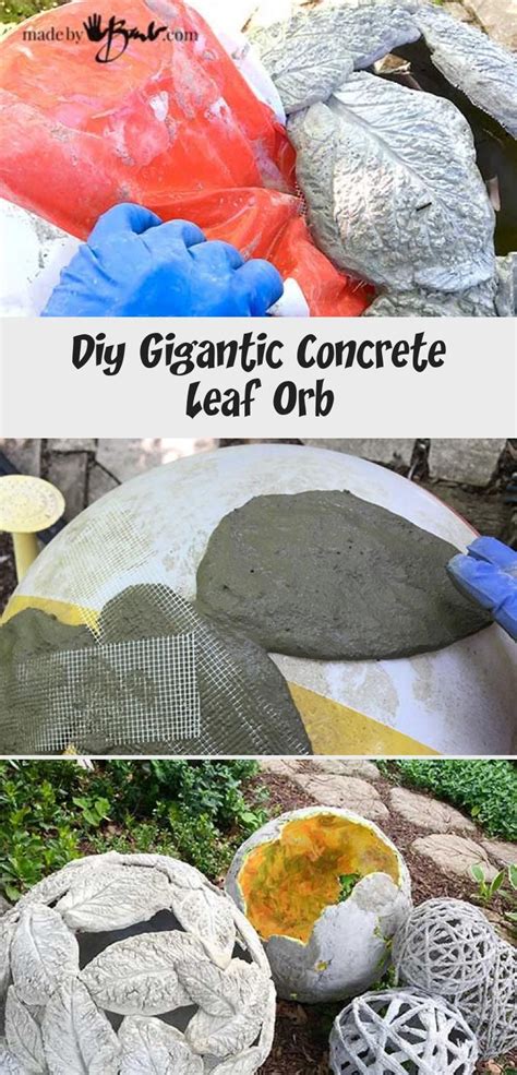 Diy Gigantic Concrete Leaf Orb Decor Dıy In 2020 Concrete Leaves