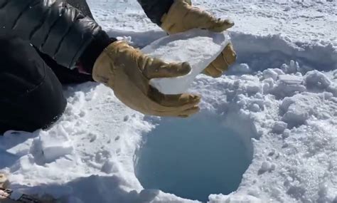 Viral Video Shows What Happens When Dropping Ice Down A Super Deep Hole