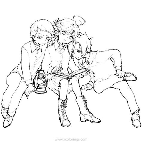 The Promised Neverland Coloring Pages Ray And Emma