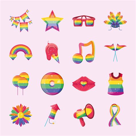 lgbt pride icons collection 1249204 vector art at vecteezy