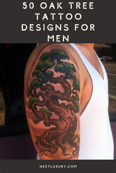 50 Oak Tree Tattoo Designs For Men Leaves And Acorns In