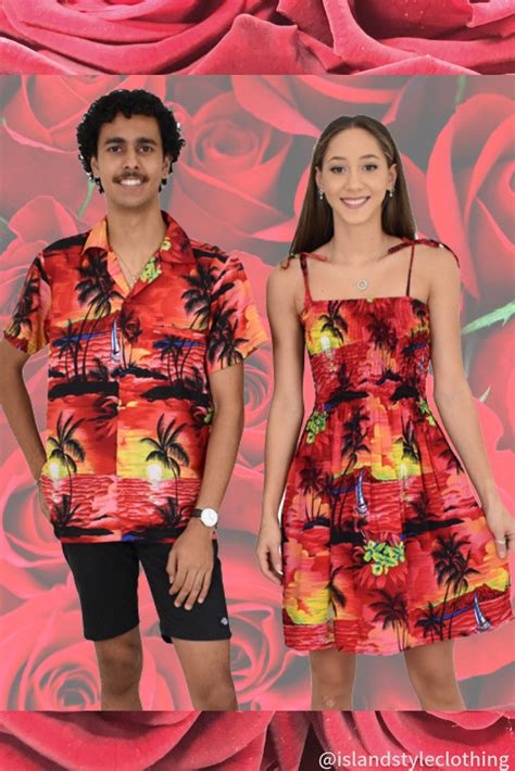Sweet Matching Couples Clothing Island Style Clothing Cruise Dress