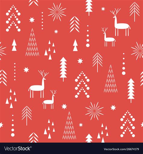 Red Seamless Christmas Pattern Royalty Free Vector Image