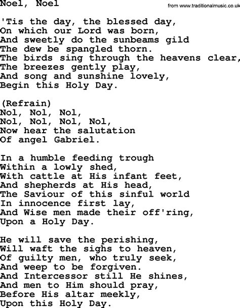 Catholic Hymns Song Noel Noel Lyrics And Pdf