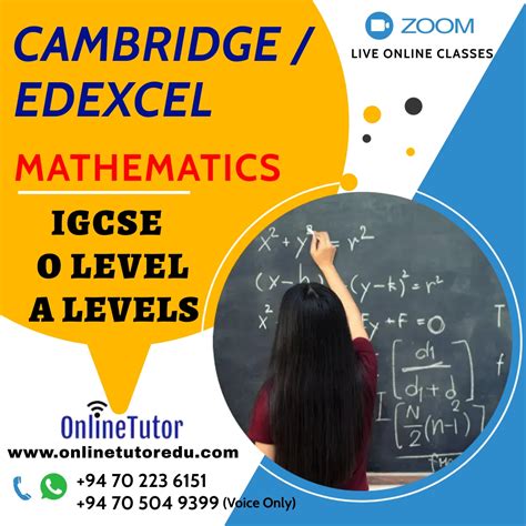 Edexcel And Cambridge Igcse O Level As And A Level Maths Class London A
