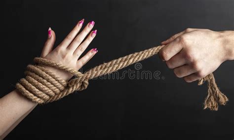 arm bound with rope stock image image of power breaking 19443755