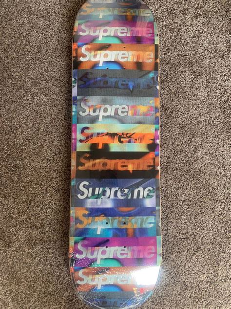 Supreme Supreme Distorted Logo Skateboard Deck Black Grailed