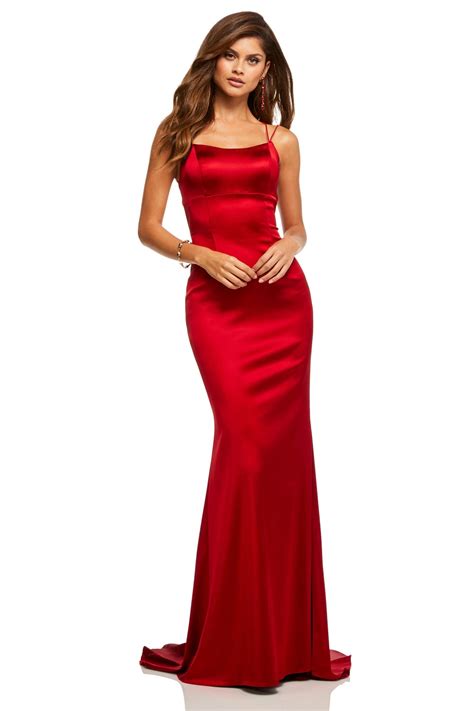 sherri hill 52613 long scoop neck fitted dress with train in 2020 sherri hill prom dresses