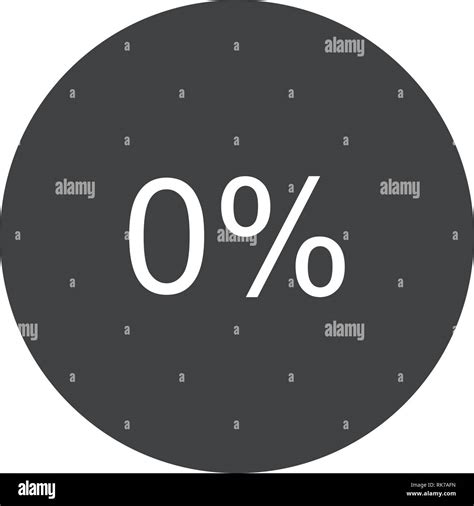 Zero Percent Or 0 Round Vector Icon Isolated Stock Vector Image And Art