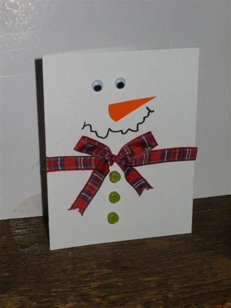 Easy Snowman Card Christmas Card Crafts Homemade Christmas Cards