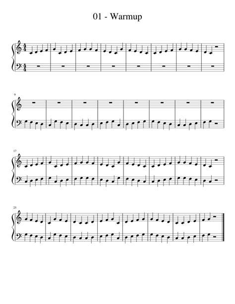 01 Warmup Sheet Music For Piano Solo Easy