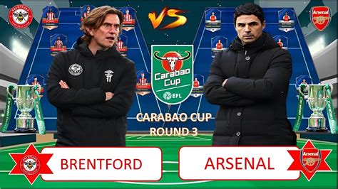 BRENTFORD VS ARSENAL HEAD TO HEAD Potential Starting Lineup Carabao