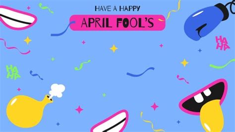 Free Colorful Funny April Fools Zoom Background Template