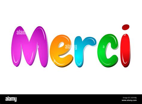 Merci In Cartoon Colorful Letters Banner For Kids Stock Photo Alamy