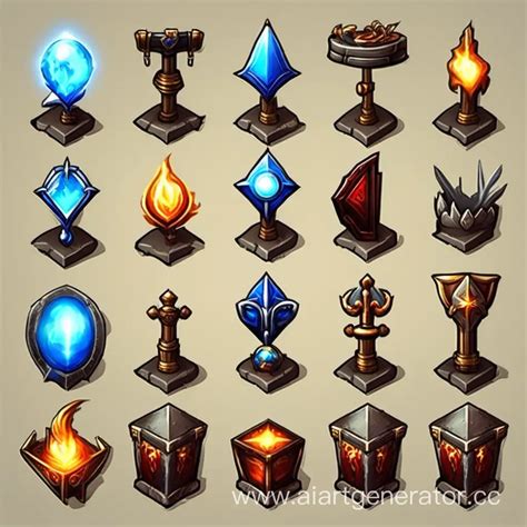 Rpg Game Ability Icons Fantasy Skills And Powers Collection Ai Art