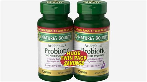 Natures Bounty Probiotic Acidophilus 100 Tablets Pack Of 2 Dietary