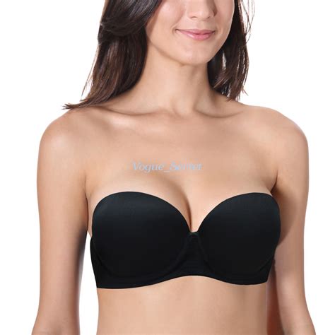 Super Push Up Thick Padded Bra Multiway Strapless Wedding Size 32 40 A
