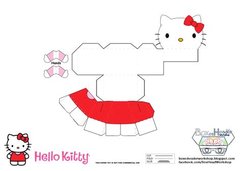 Paper Craft New 212 Papercraft Template Hello Kitty