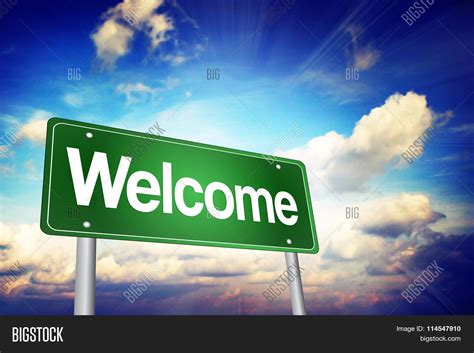 Welcome Green Road Image And Photo Free Trial Bigstock