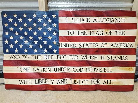 Waving American Flag With Pledge Of Allegiance Etsy