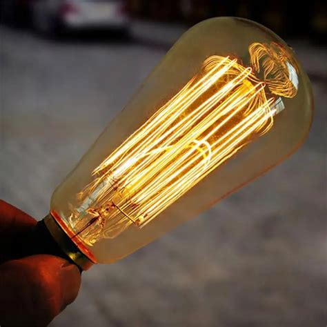 Solled E27 Edison Light Bulb Retro Yellow Light W Filament Bulb Coffee