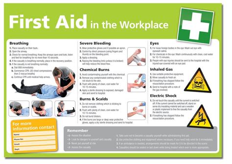 Informative First Aid In The Workplace Photographic Poster Safetyshop