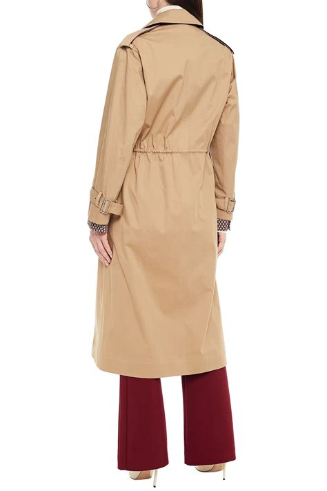 Camel Gathered Cotton Blend Gabardine Trench Coat Sale Up To 70 Off The Outnet Victoria
