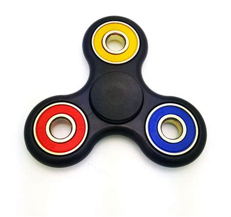 Tri Color Spinner Fidget Toy Ceramic Edc Hand Finger Spinner Perfect For Add Adhd Black