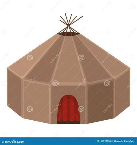 Yurt House Circular Domed Tent Of Skins Stock Vector Illustration Of