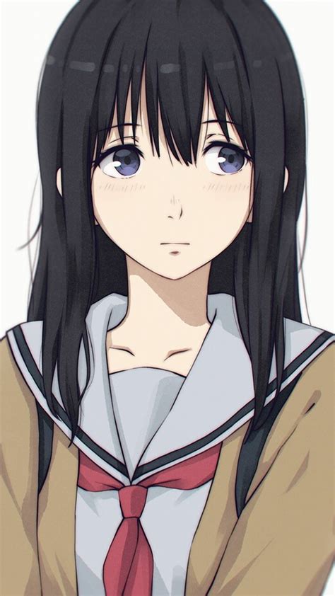 Frisch Anime Girl Black Hair No Bangs Seleran