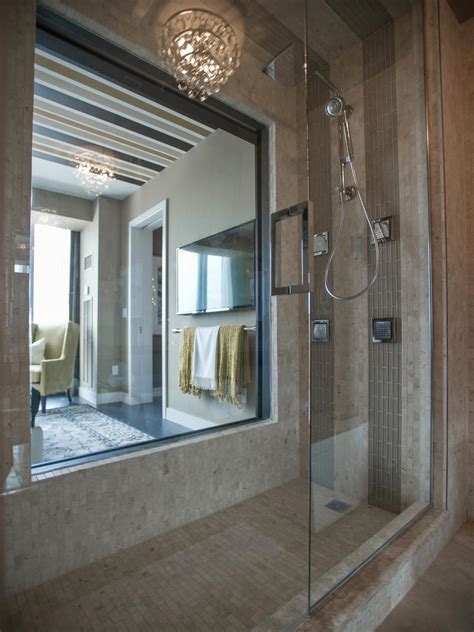 Luxurious Master Bathroom Shower With Tiled Walls Hgtv