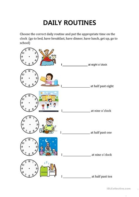 Daily Routines And Hours English Esl Worksheets For Distance Learning