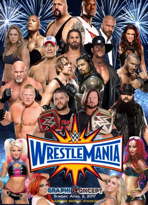 Wrestlemania 33 Custom Artwork Poster By Graphicon By Graphic0ncept On