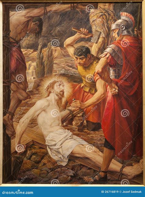 SeÑor Jesucristo Crucificado Pintura En San Pedro Imagen De Archivo