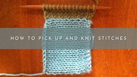 How To Pick Up And Knit Stitches Knitting Finishing Technique Youtube