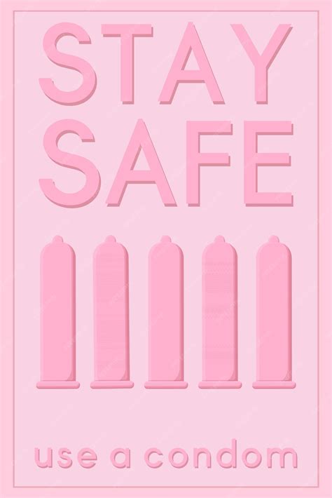 Premium Vector Safe Sex Stay Safe Pink Greeting Card Banner Condom And Slogan Use Condoms