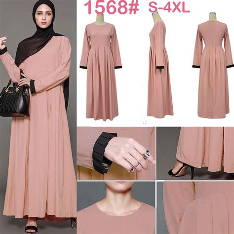 9042 Muslim Lace Women Dress Djellaba Casual Abaya Traditional